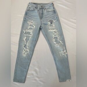 American Eagle distressed mom jeans